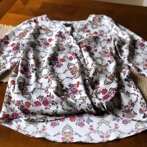 Ann Taylor Factory Floral Wrap Blouse